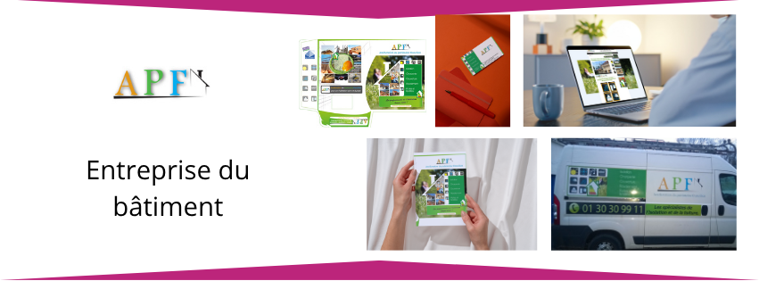 Visuel avec des exemples créations pour le client APF