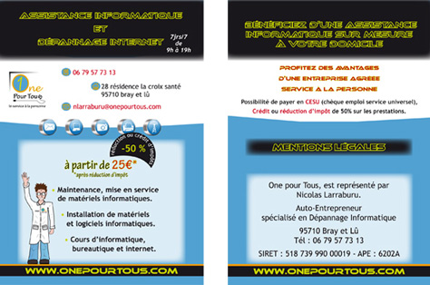 Flyers One pour Tous, qui fût distribué au lancement.